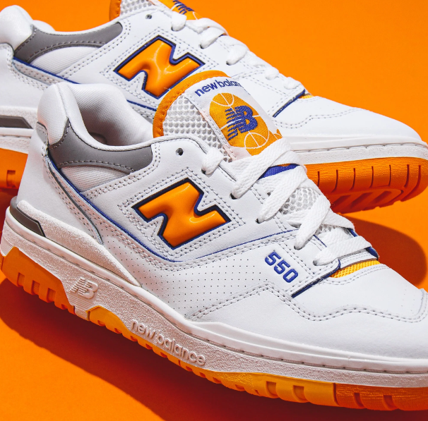 New Balance 550 White Vibrant Orange woolbbys