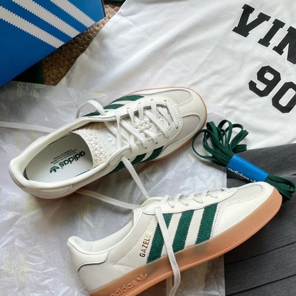 adidas Gazelle Indoor Off White/Dark Green/White ID2567