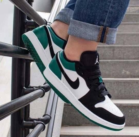 Air Jordan 1 Low White Black Mystic Green 553558 113 woolbbys